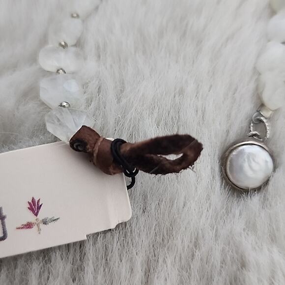 NEW Peyote Bird Genuine Moonstone White Beaded Crystal Sterling Silver Bracelet - Picture 6 of 10